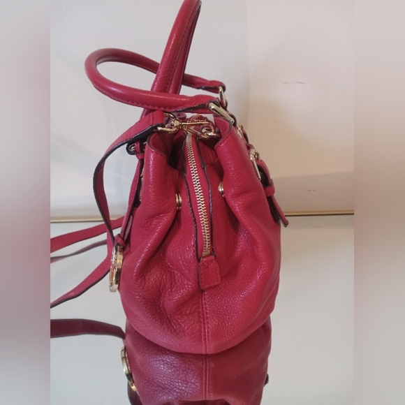 Michael Kors Red Bedford Leather Satchel Bag - Picture 6 of 14